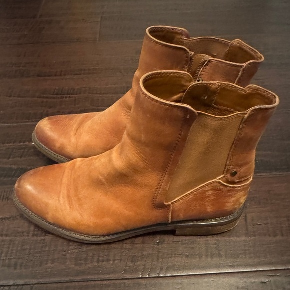 Franco sarto cognac leather Chelsea boots size 10 ankle booties - Picture 4 of 7